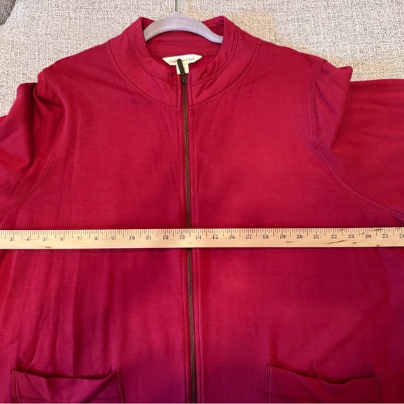 Coldwater Creek Full Zip Lightweight Jacket Front Pockets Maroon Plus Sz 3X - Picture 8 of 12